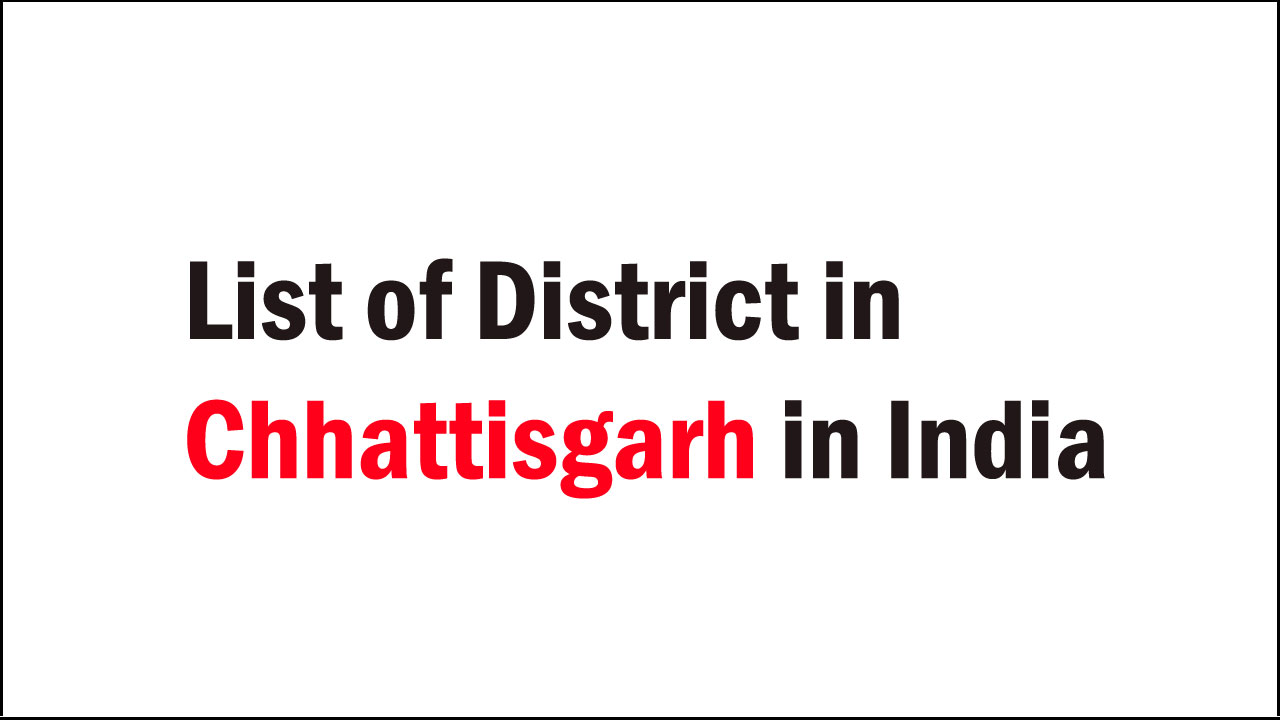 list of district in chhattisgarh