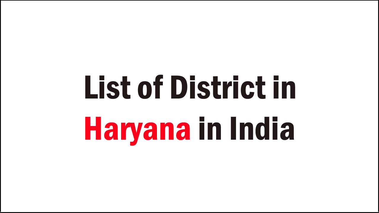 list of district in haryana