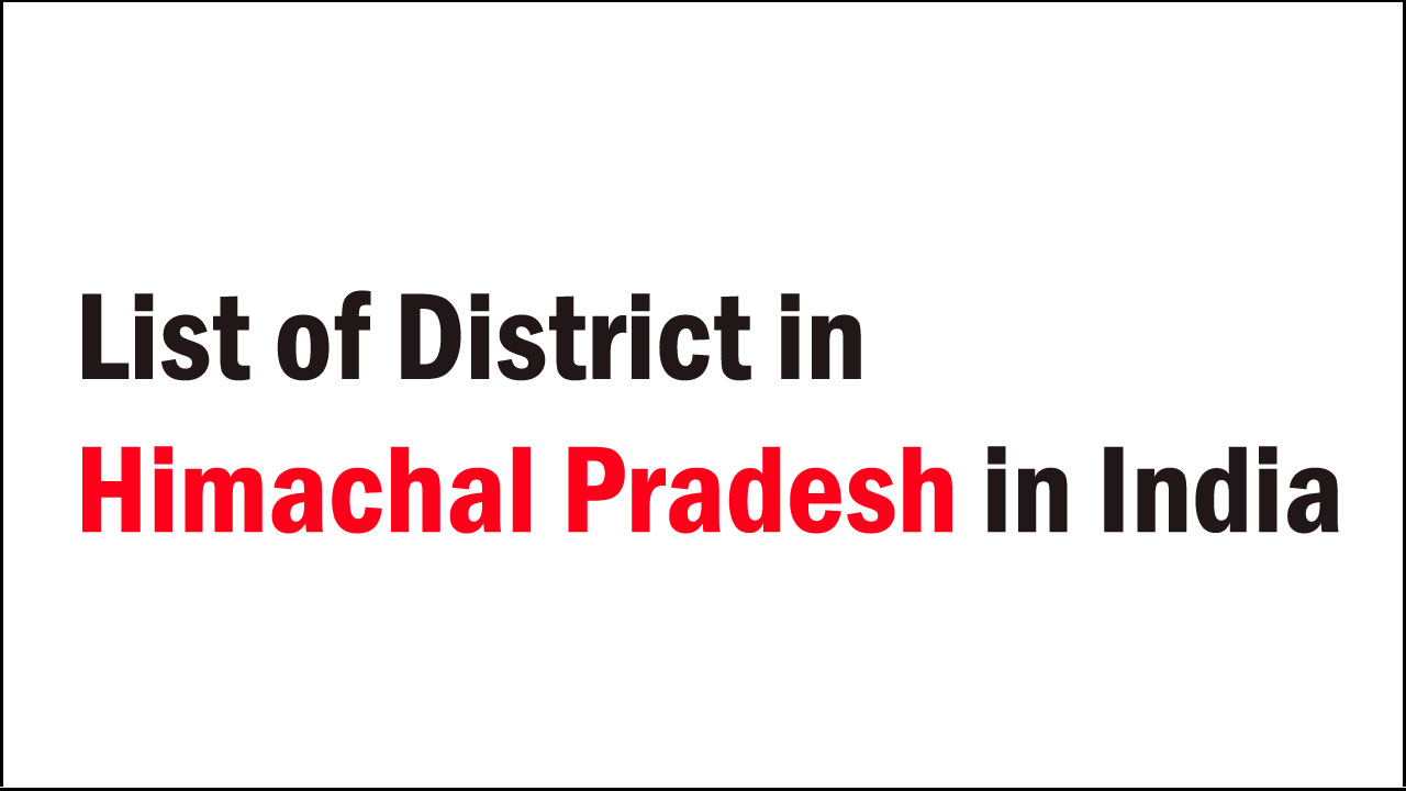 list of district in himachal-pradesh