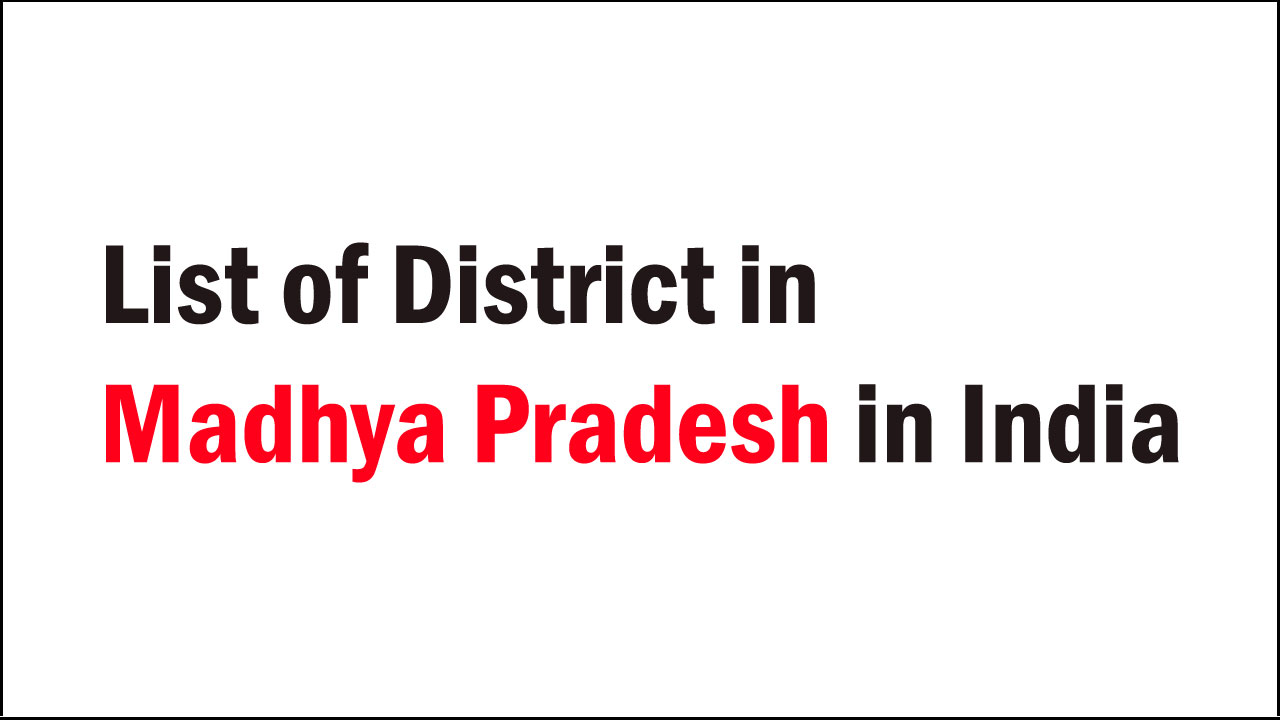 list of district in madhya-pradesh