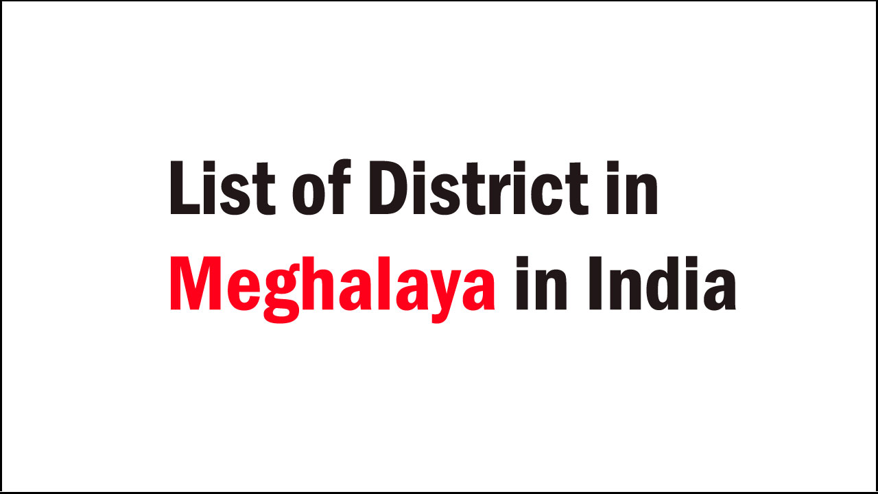 list of district in meghalaya