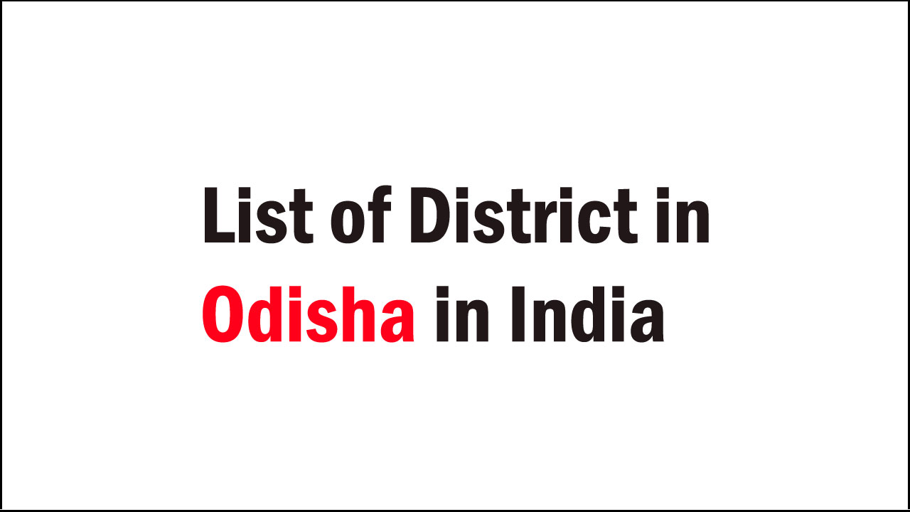 list of district in odisha