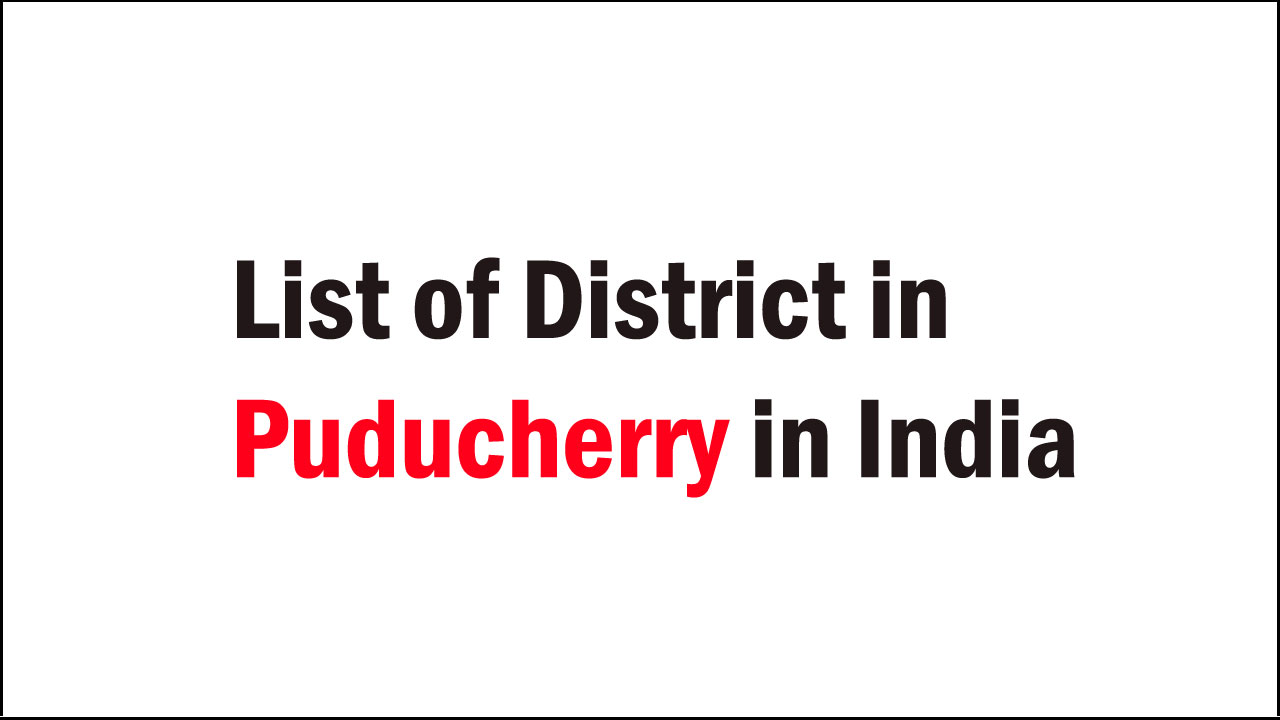 list of district in puducherry