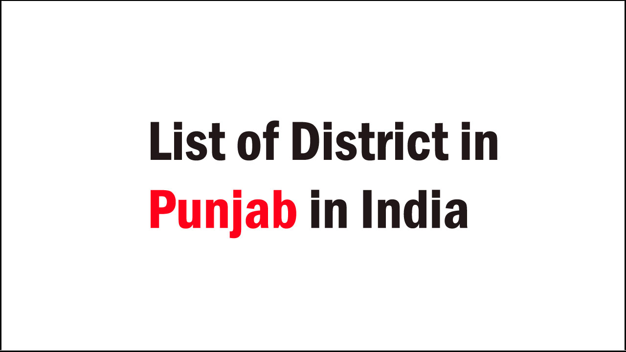 list of district in punjab