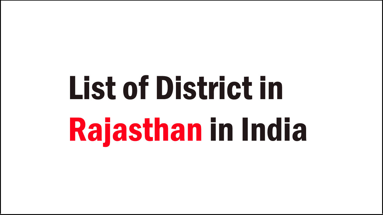 list of district in rajasthan