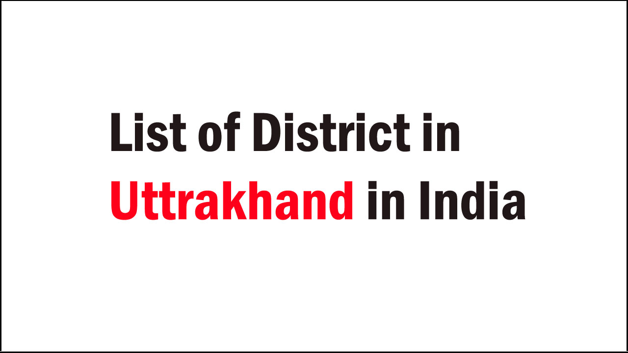 list of district in uttarakhand