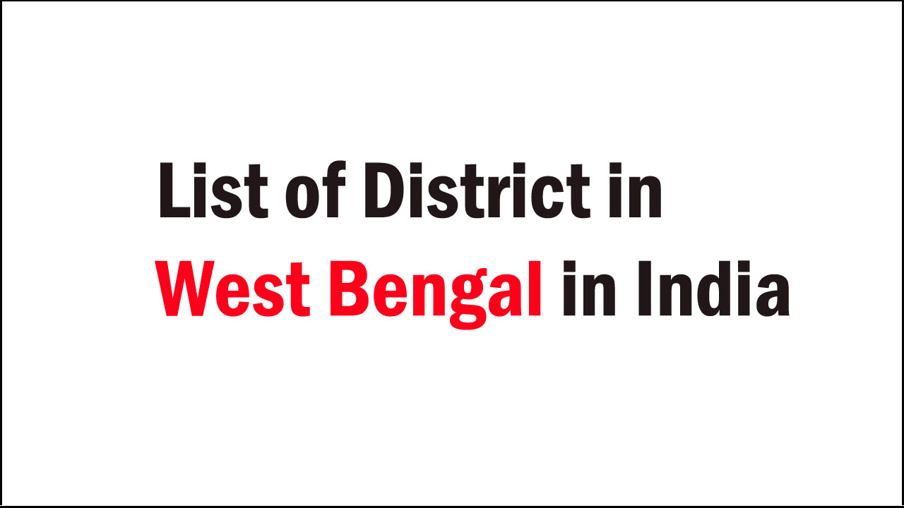list of district in west-bengal